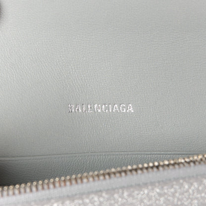 Balenciaga Sparkling Fabric XS Hourglass Wallet On Chain Silver 6 of 13