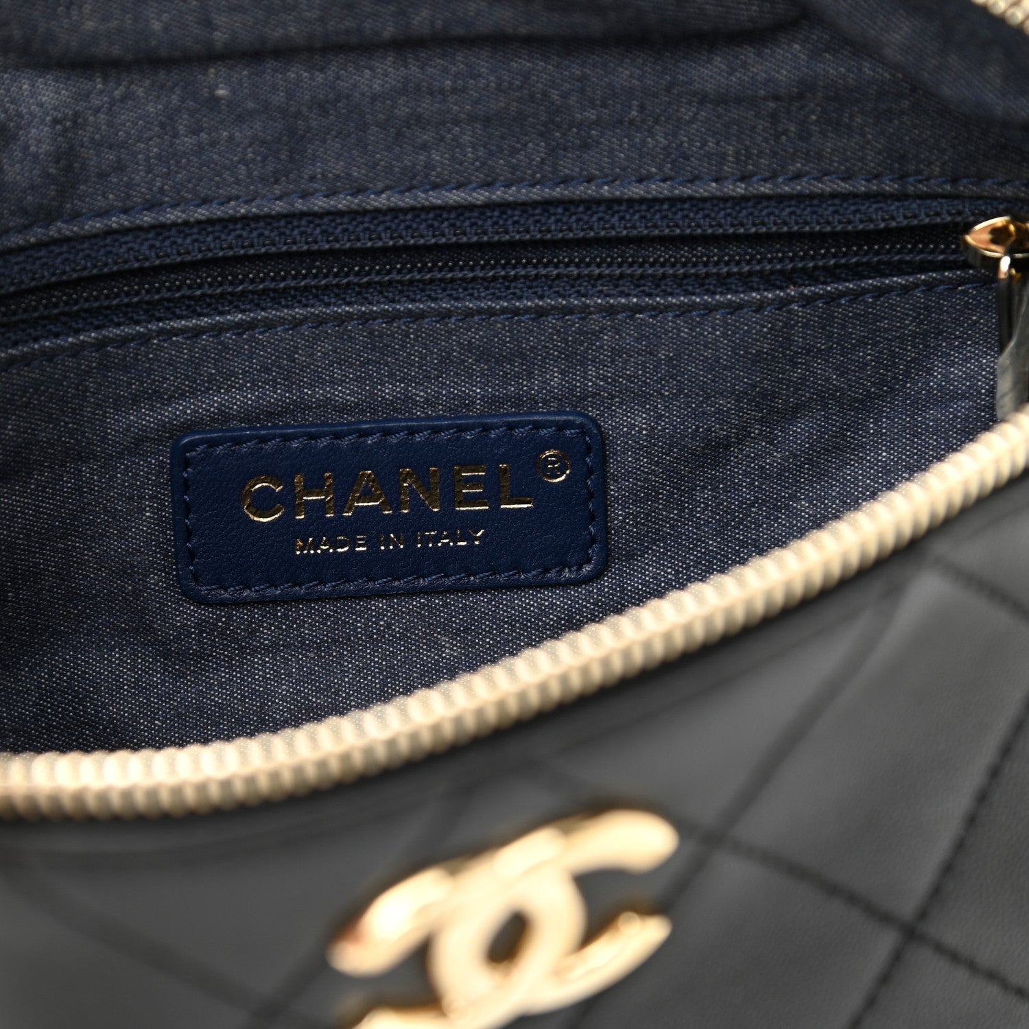 Chanel Lambskin Quilted Resin Bi-Color Waist Bag Fanny Pack Black 6 of 11