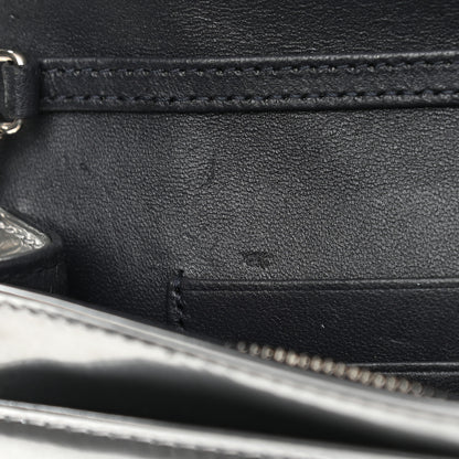 Christian Dior Metallic Patent Micro-Cannage Diorama Wallet on Chain Pouch Silver 10 of 12