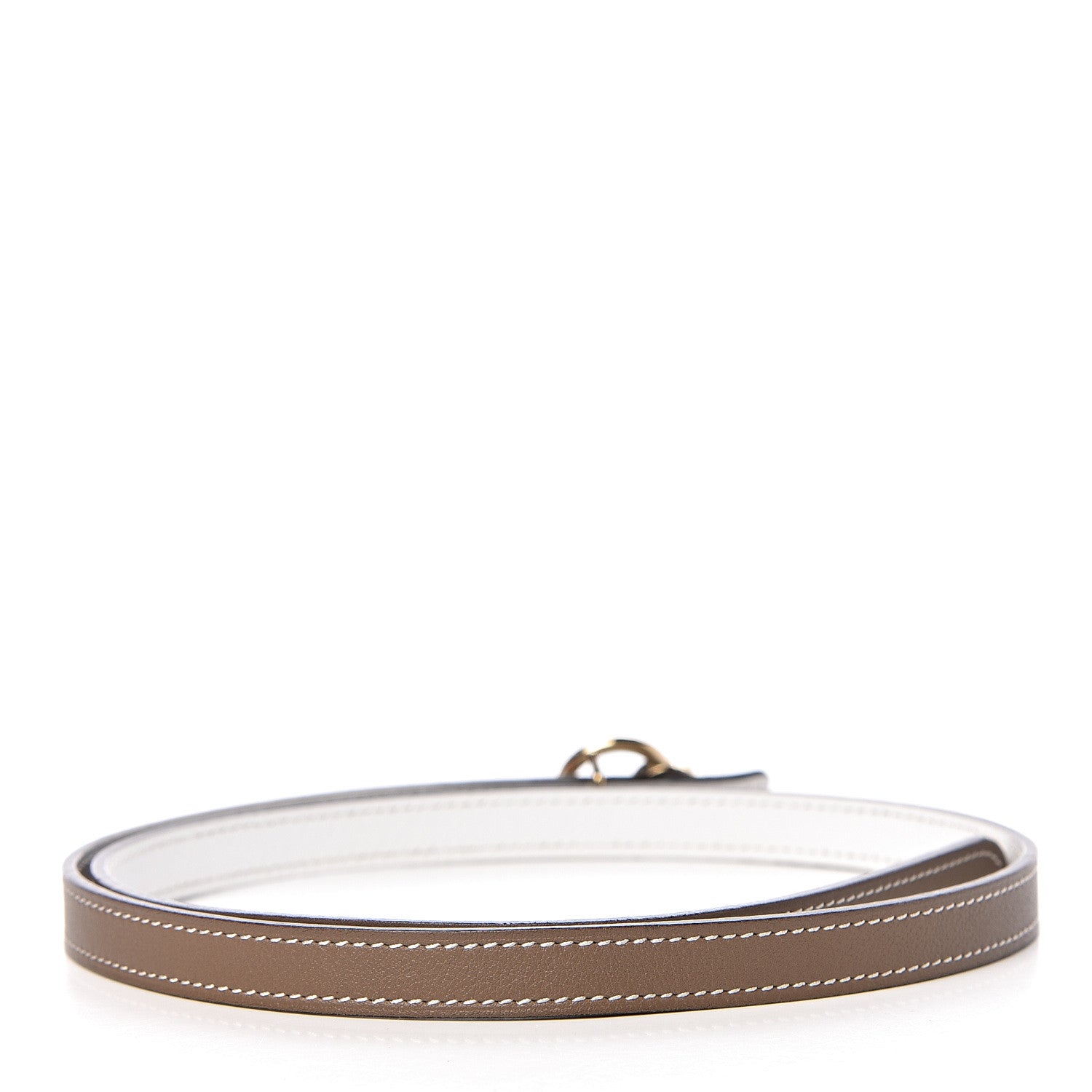 Hermes Swift Epsom 13mm Mini Laquee Reversible Belt 70 Etoupe White 3 of 7