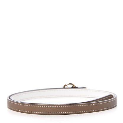 Hermes Swift Epsom 13mm Mini Laquee Reversible Belt 70 Etoupe White 3 of 7