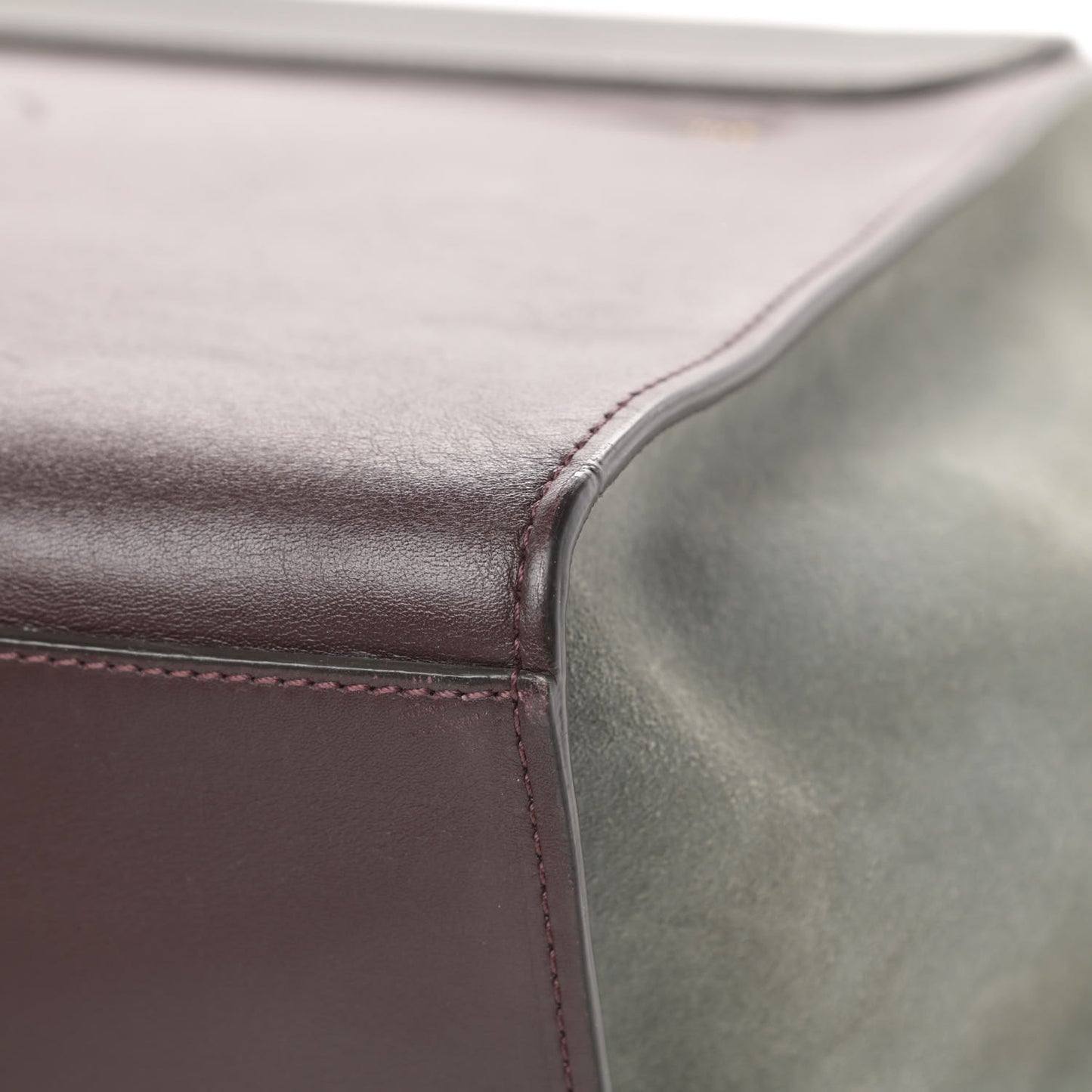 Smooth Calfskin Suede Large Tri-Color Trapeze Dark Grey