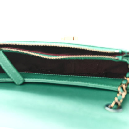 Chanel Shiny Calfskin Goatskin Quilted Small Coco Curve Messenger Flap Green 5 of 10