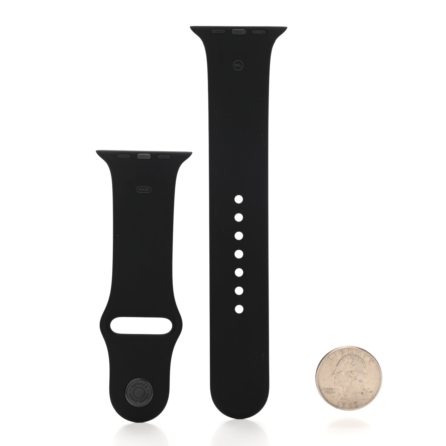 Hermes Silicone 45mm Apple Sports Watch Single Tour Band Black 2 of 5