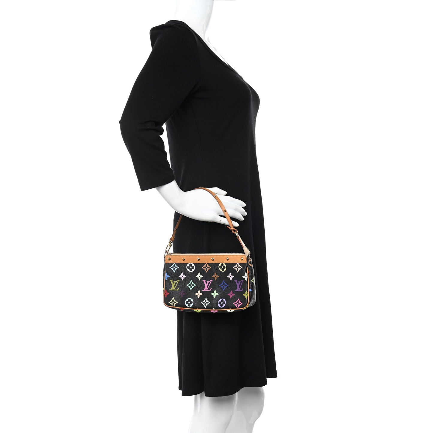 Monogram Multicolor Pochette Accessories Black