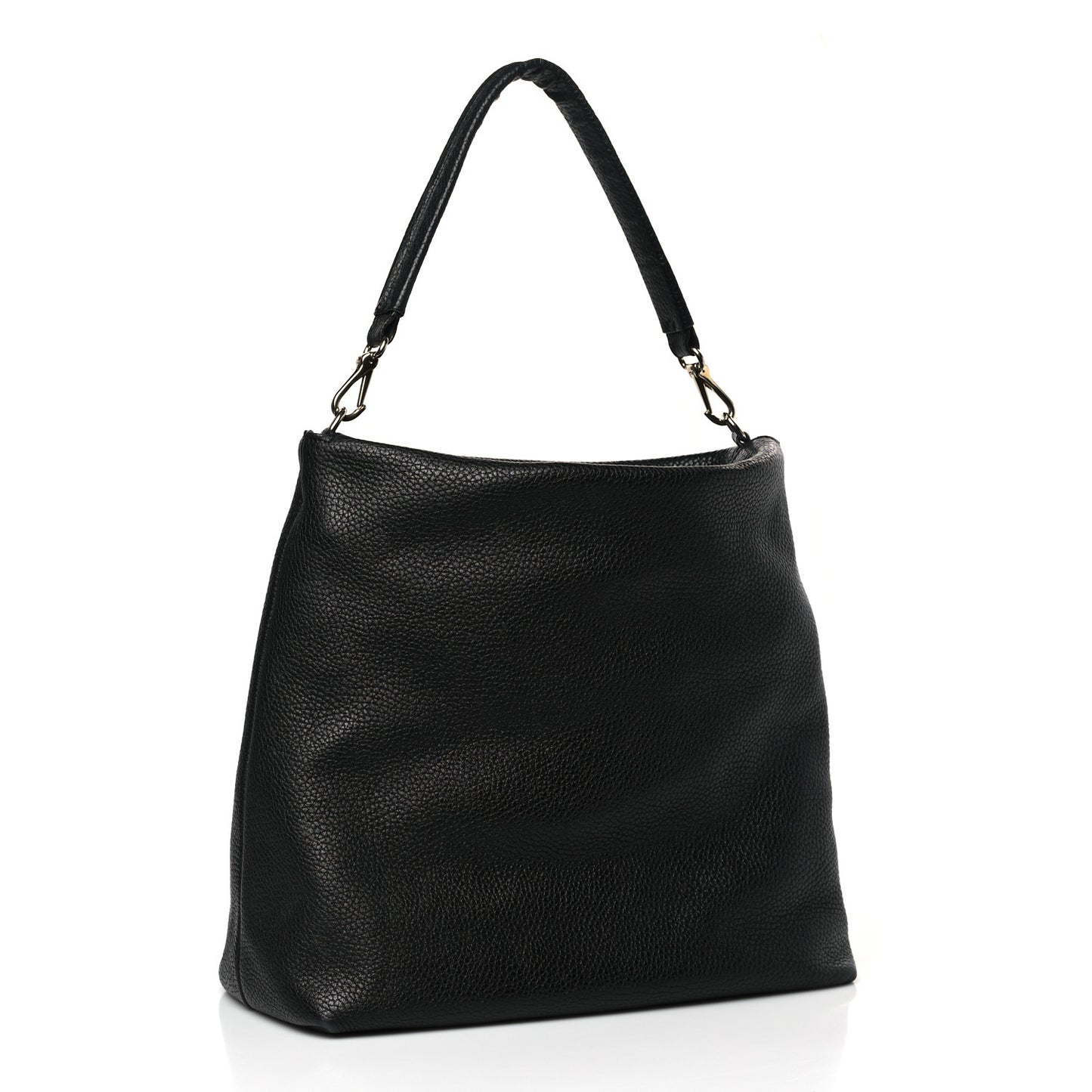 Grainy Calfskin Medium Cale Hobo Black