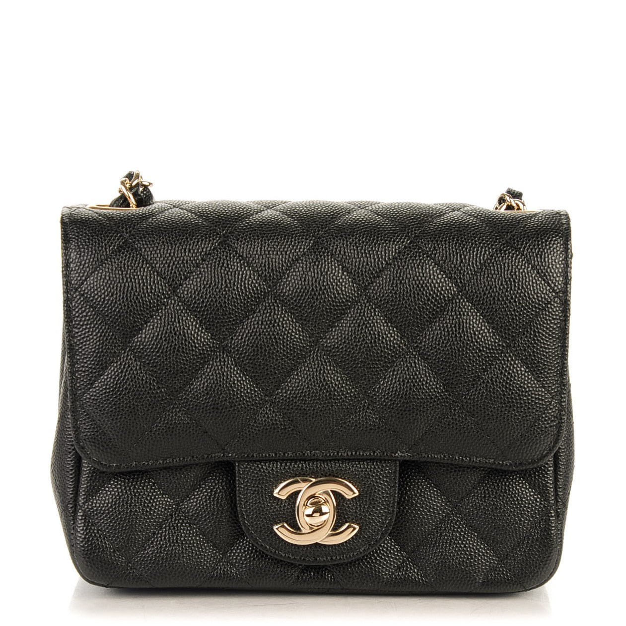 Caviar Quilted Mini Square Flap Black