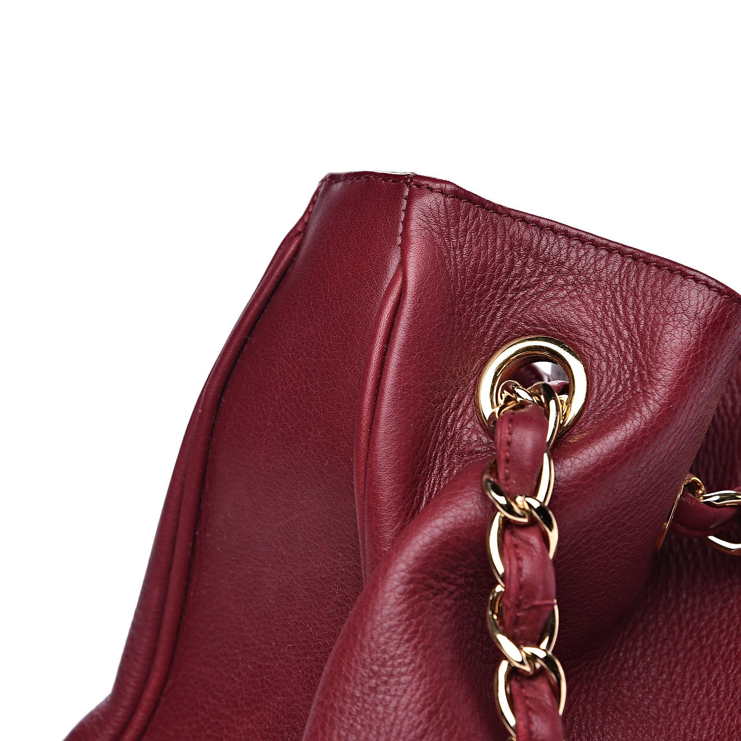 Chanel Deerskin Drawstring Shoulder Bag Red 12 of 12