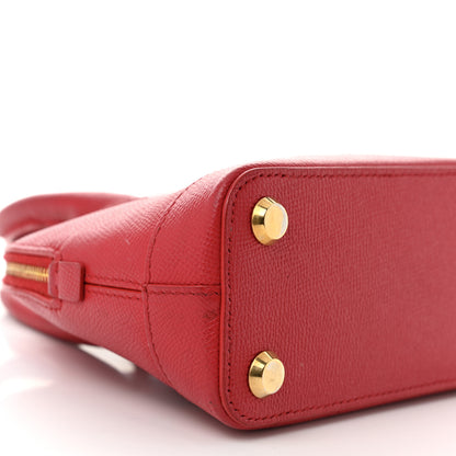 Balenciaga Signature Grained Calfskin Logo XXS Ville Top Handle Bag Rouge Lantern Black 9 of 12