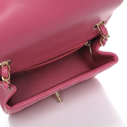 Chanel Lambskin Quilted Mini Square Flap Dark Pink 5 of 7