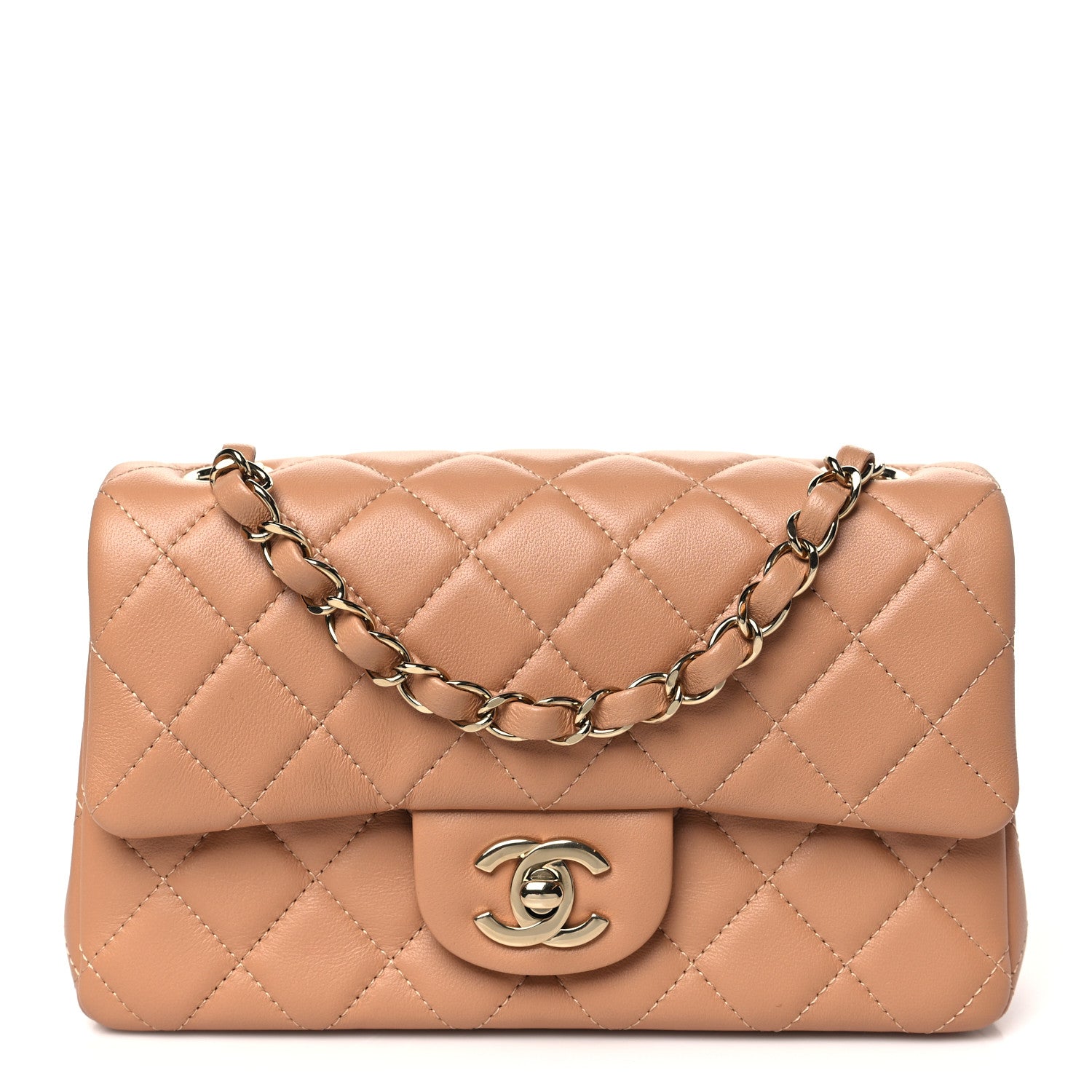 Chanel Lambskin Quilted Mini Rectangular Flap Brown 1 of 11