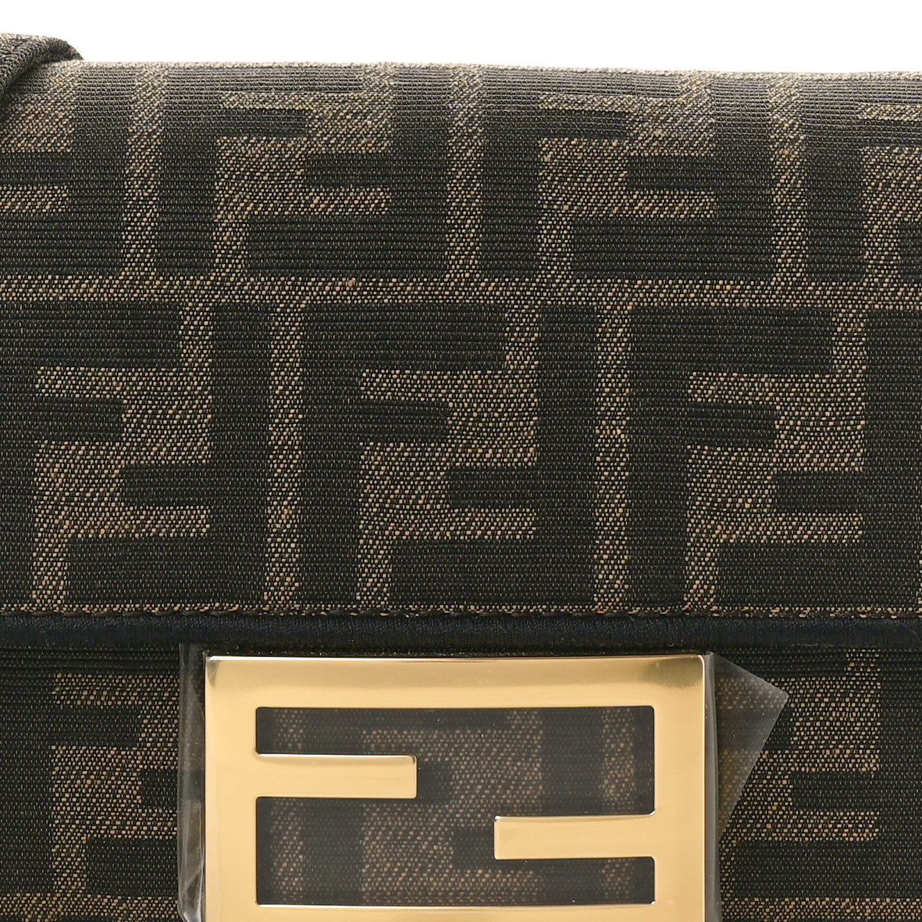 Fendi Fabric Jacquard FF 1974 Mini Baguette Tobacco Moro Black 7 of 10