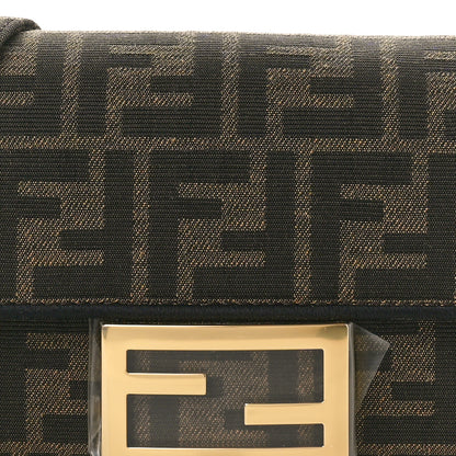 Fendi Fabric Jacquard FF 1974 Mini Baguette Tobacco Moro Black 7 of 10