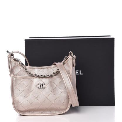 Chanel Metallic Calfskin Quilted Jungle Stroll Hobo Gold 8 of 8