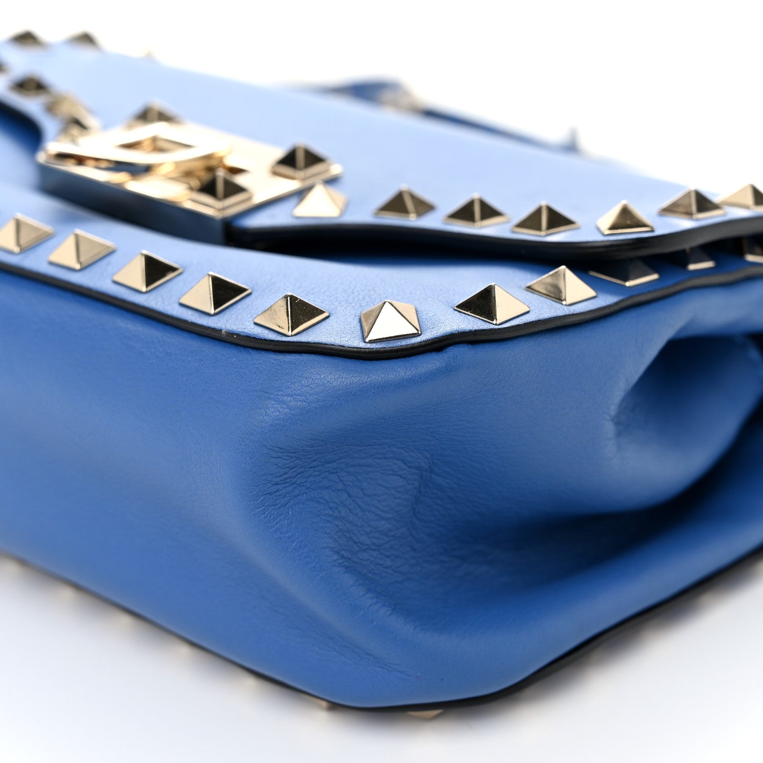 Valentino Garavani Vitello Mini Rockstud Flap Saddle Crossbody Bag Parrot 10 of 10