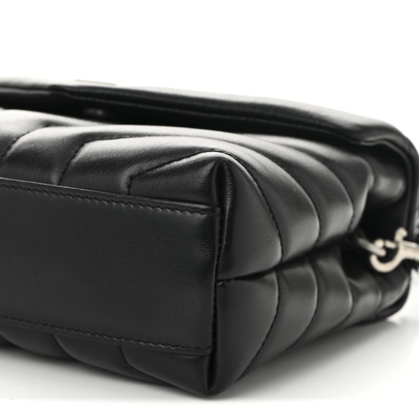 Calfskin Y Quilted Monogram Toy Loulou Crossbody Bag Black
