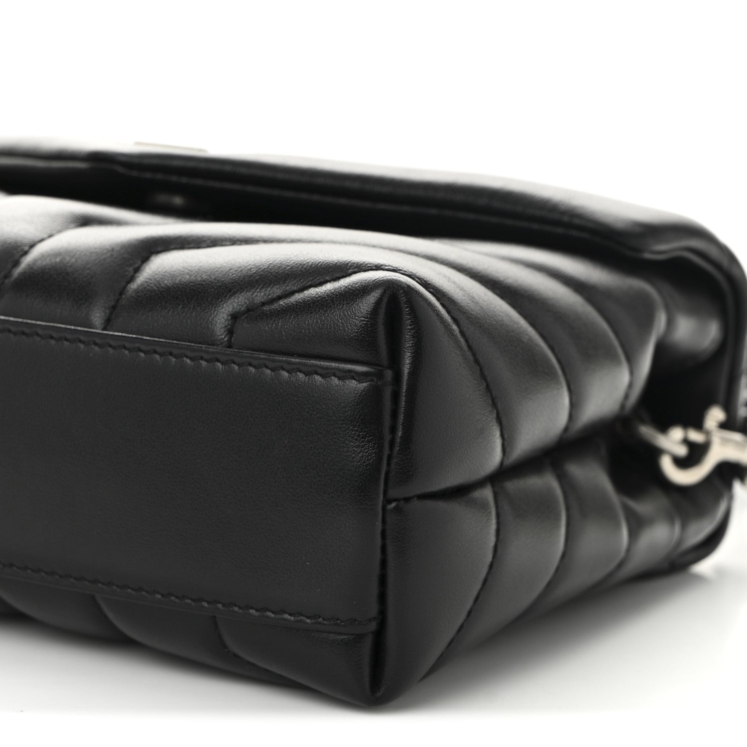 Saint Laurent Calfskin Y Quilted Monogram Toy Loulou Crossbody Bag Black 10 of 12