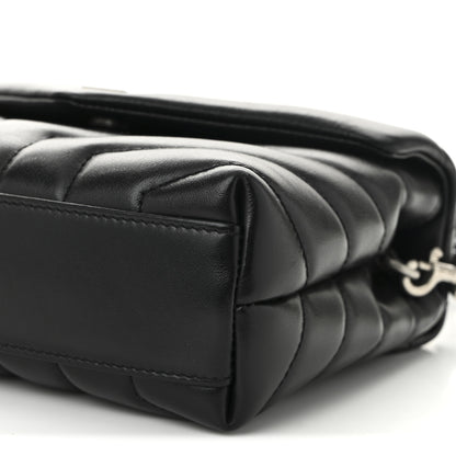 Saint Laurent Calfskin Y Quilted Monogram Toy Loulou Crossbody Bag Black 10 of 12