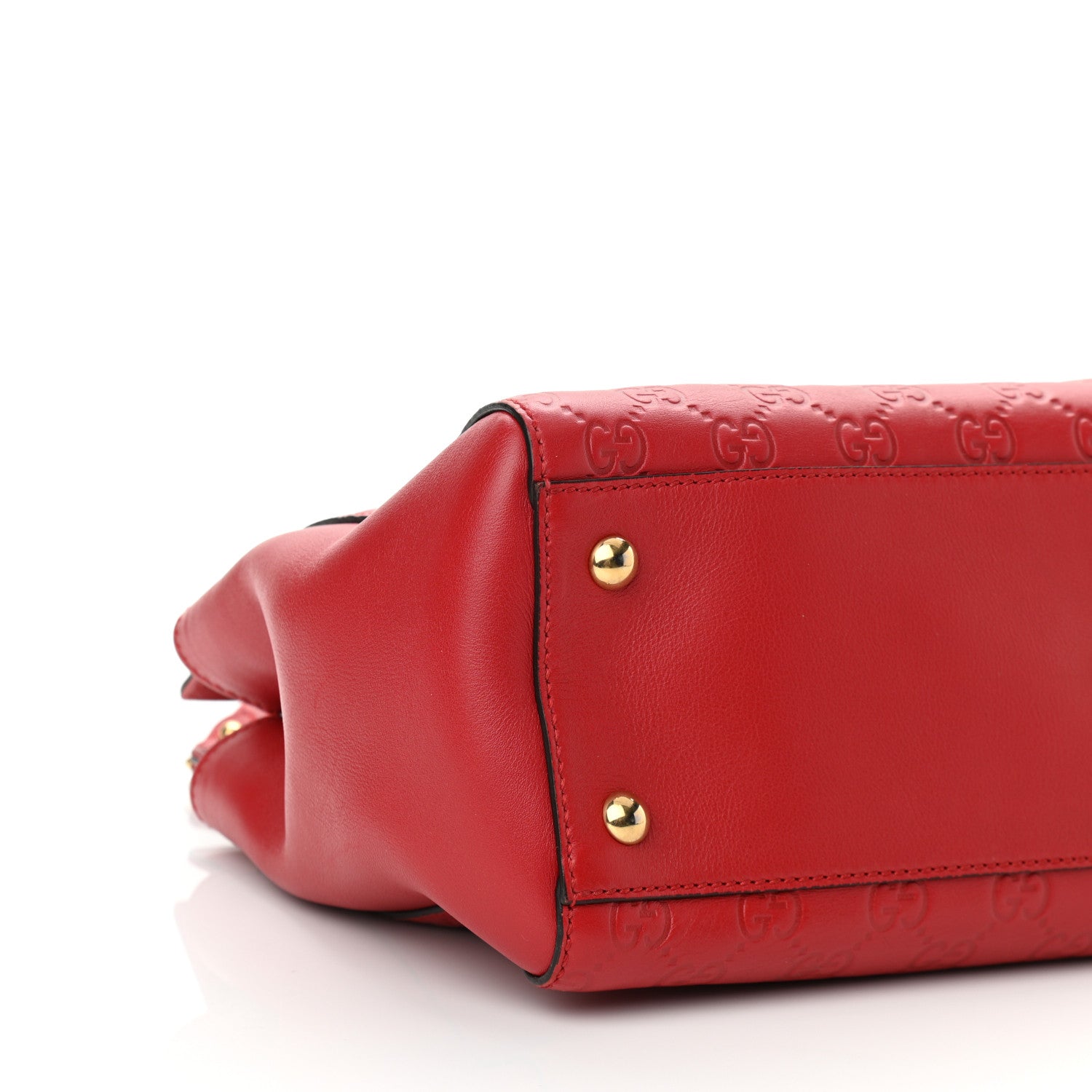Gucci Guccissima Signature Medium Shoulder Tote Bag Red 9 of 10