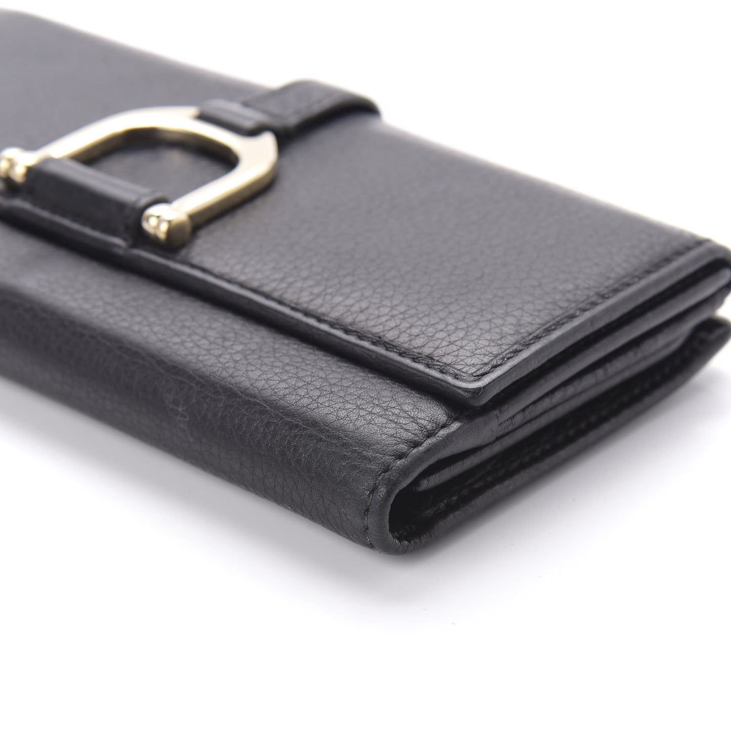 Calfskin Stirrup Continental Wallet Black