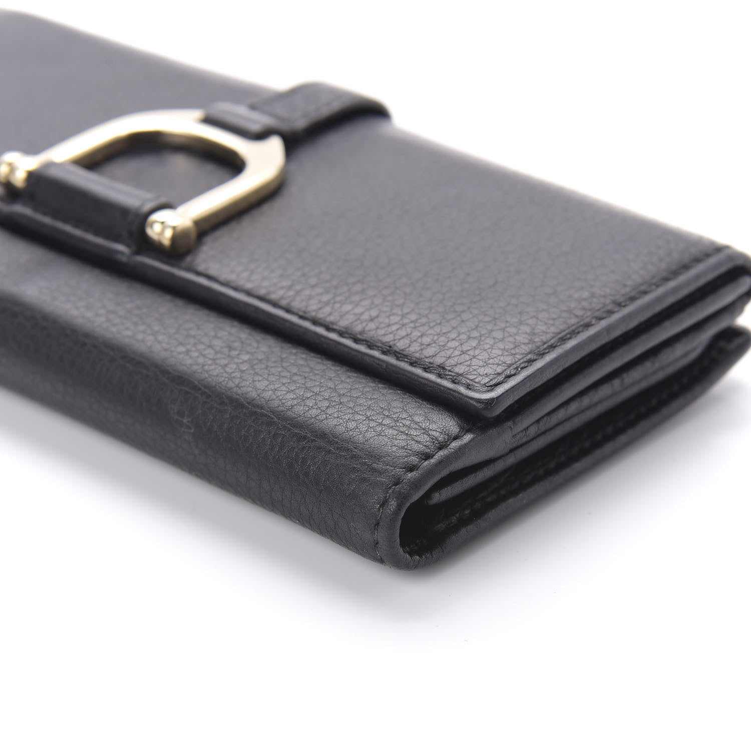 Gucci Calfskin Stirrup Continental Wallet Black 7 of 10