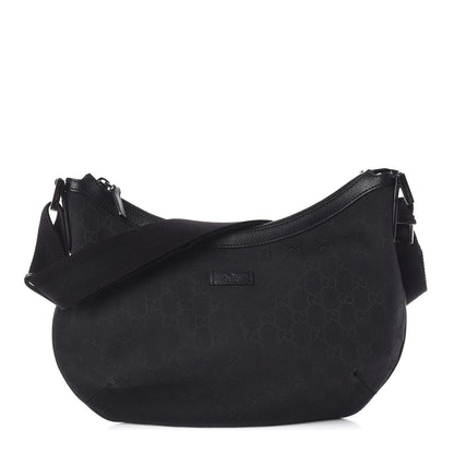 Gucci Monogram Medium Half Moon Hobo Black 1 of 8
