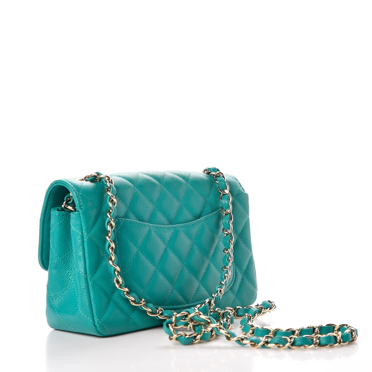Chanel Caviar Quilted Mini Rectangular Flap Turquoise 3 of 8