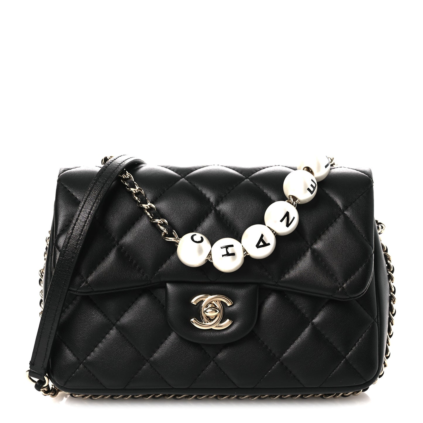 Lambskin Quilted Small My Precious Flap Black