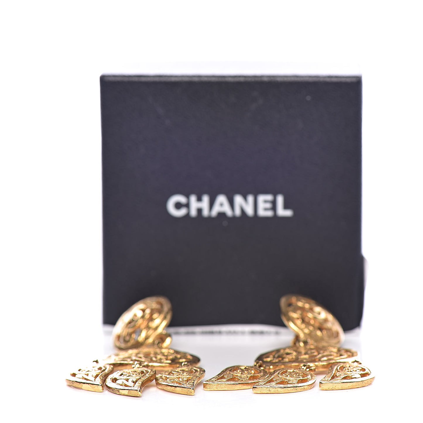 CC Large Drop Clip On Earrings Gold