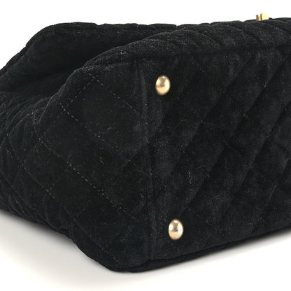 Chanel Velvet Quilted XXL Travel Flap Bag Black 8 of 9