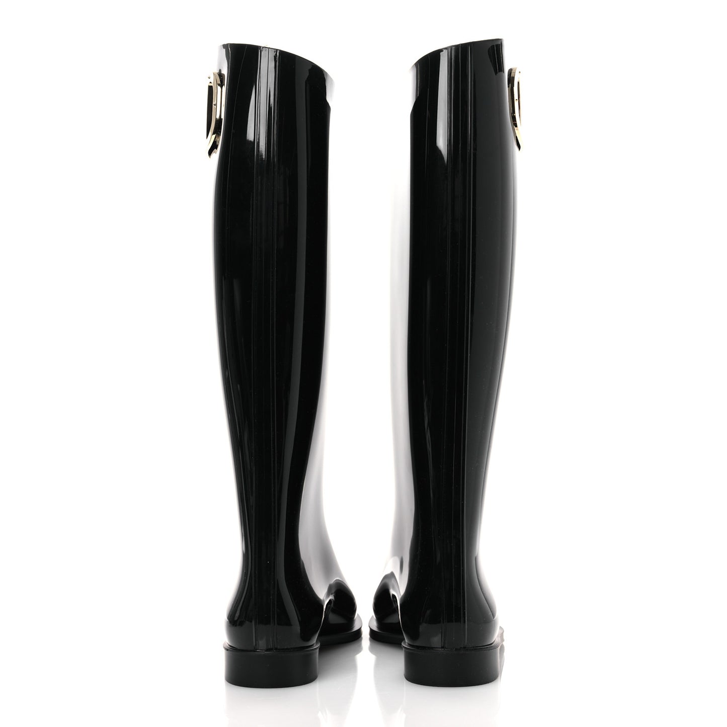 Rubber Vlogo Knee High Rain Boots 39 Black