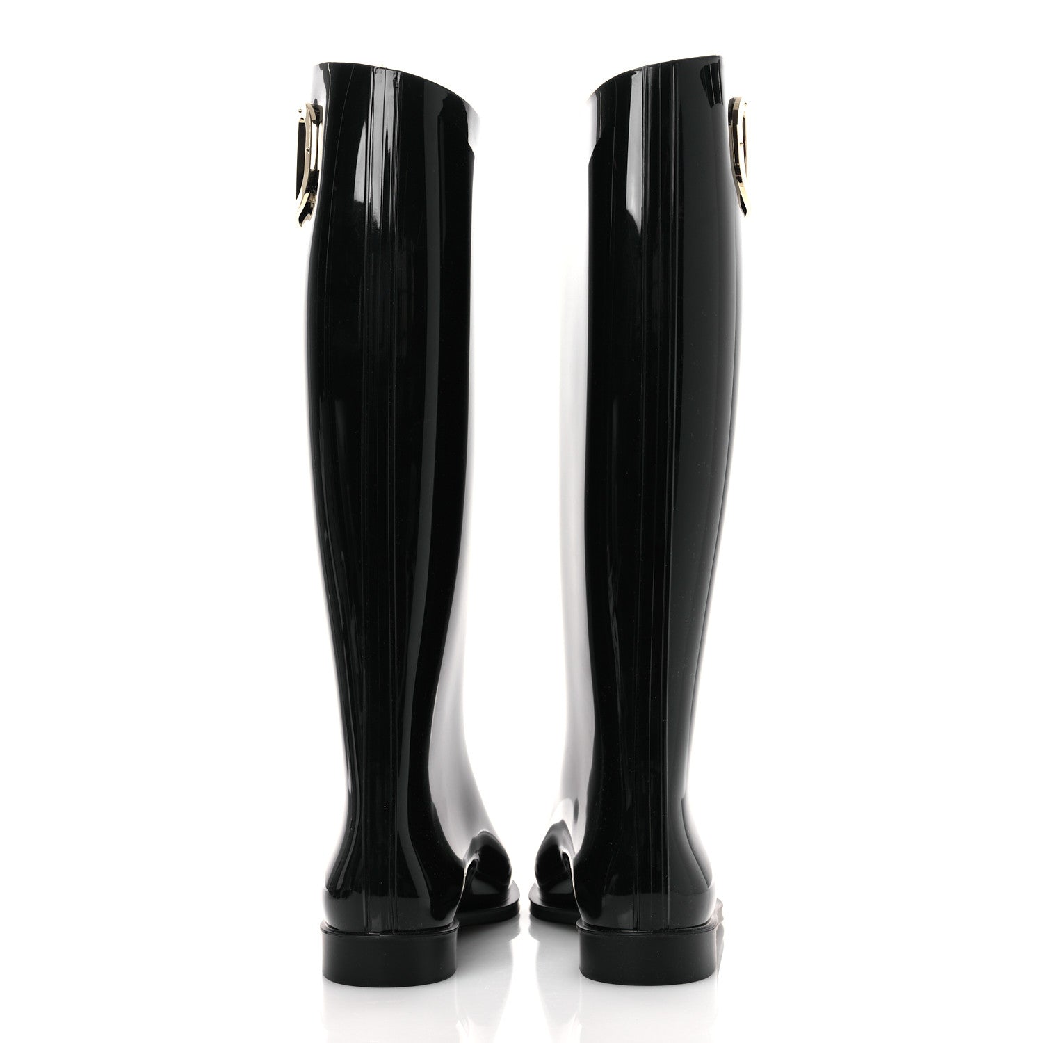 Valentino Garavani Rubber Vlogo Knee High Rain Boots 39 Black 6 of 11
