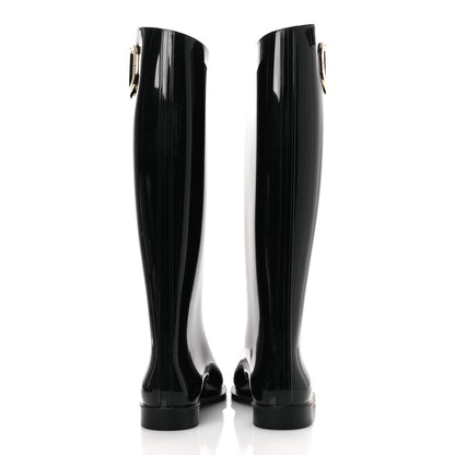 Valentino Garavani Rubber Vlogo Knee High Rain Boots 39 Black 6 of 11