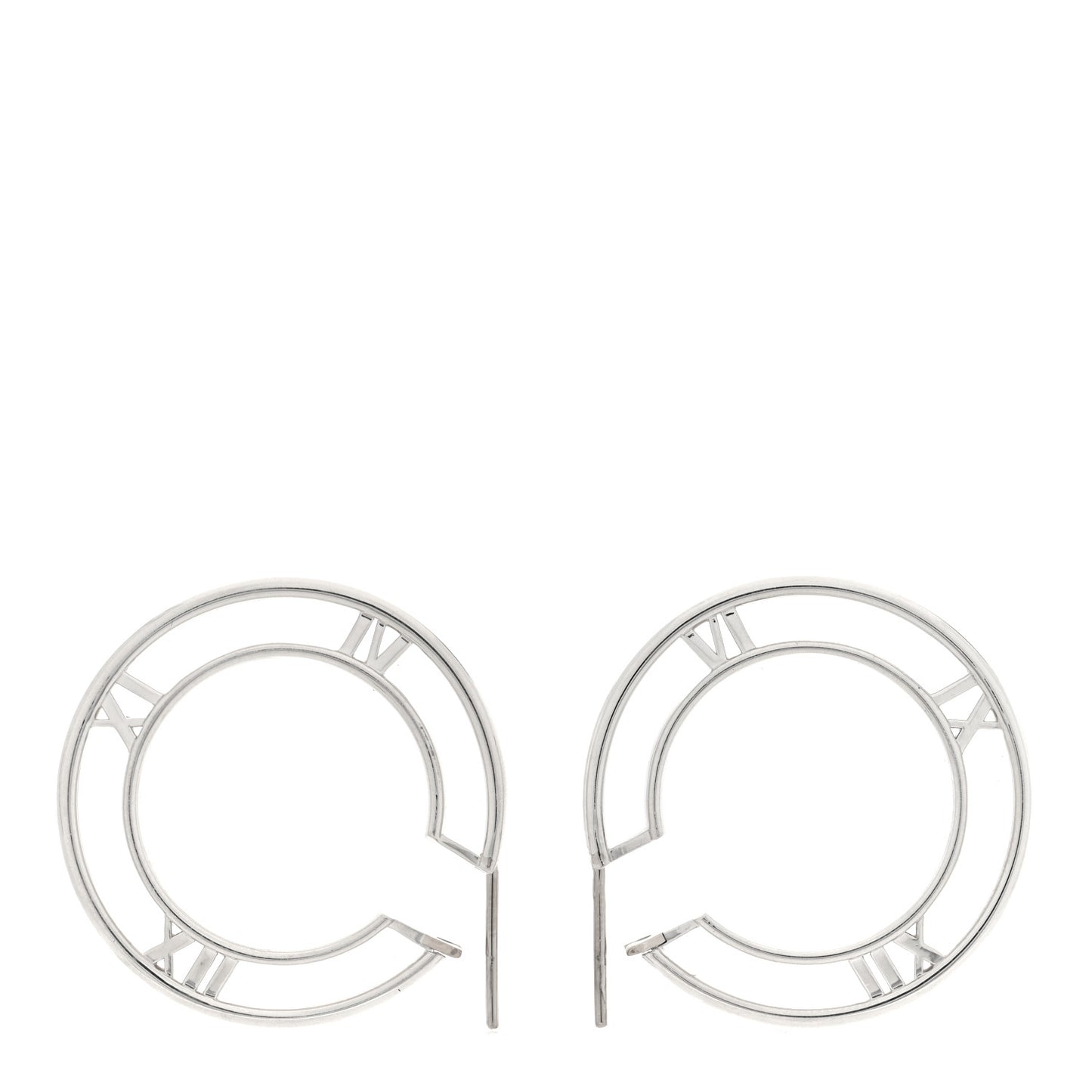 Sterling Silver Atlas Cutout Hoop Earrings
