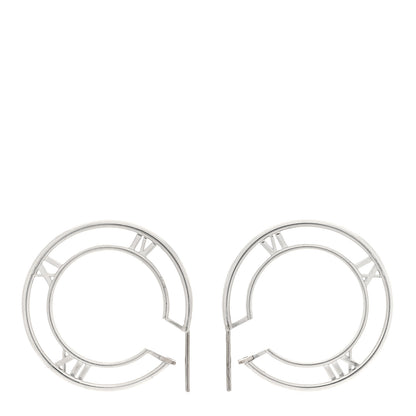 Tiffany Sterling Silver Atlas Cutout Hoop Earrings 3 of 4