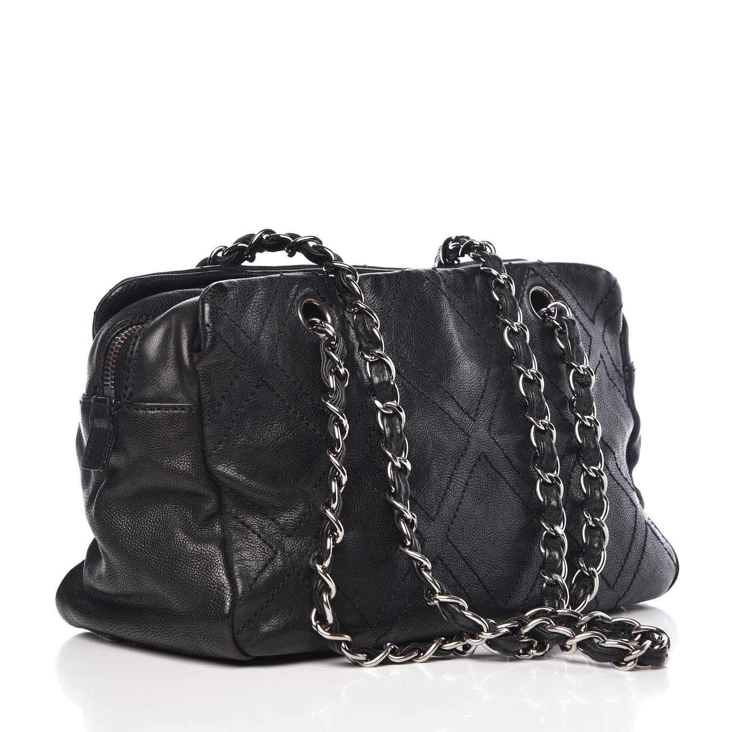 Chanel Calfskin Small Diamond Stitch Tote Black 1 of 10