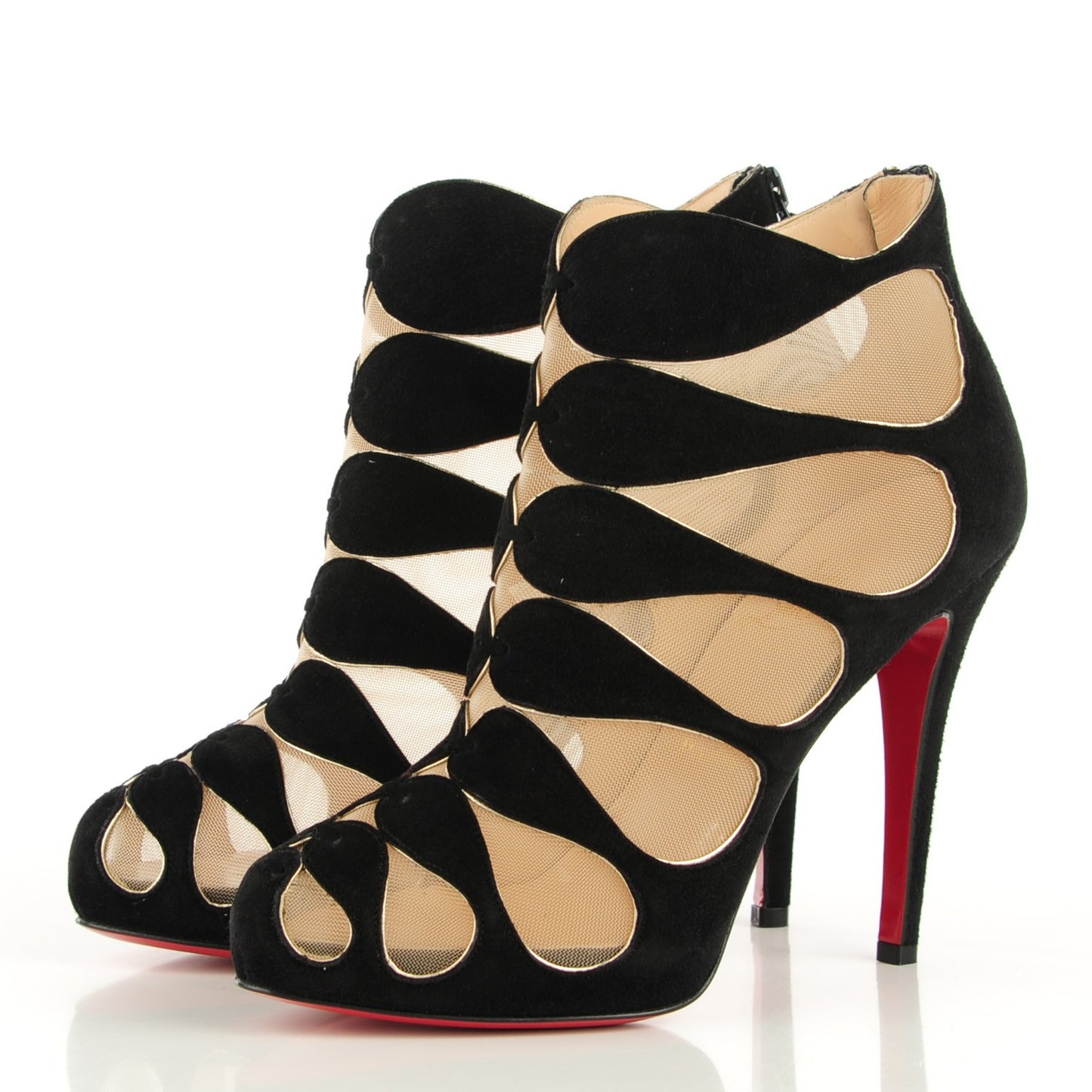 Suede Circus Cutout Booties 38.5 Black
