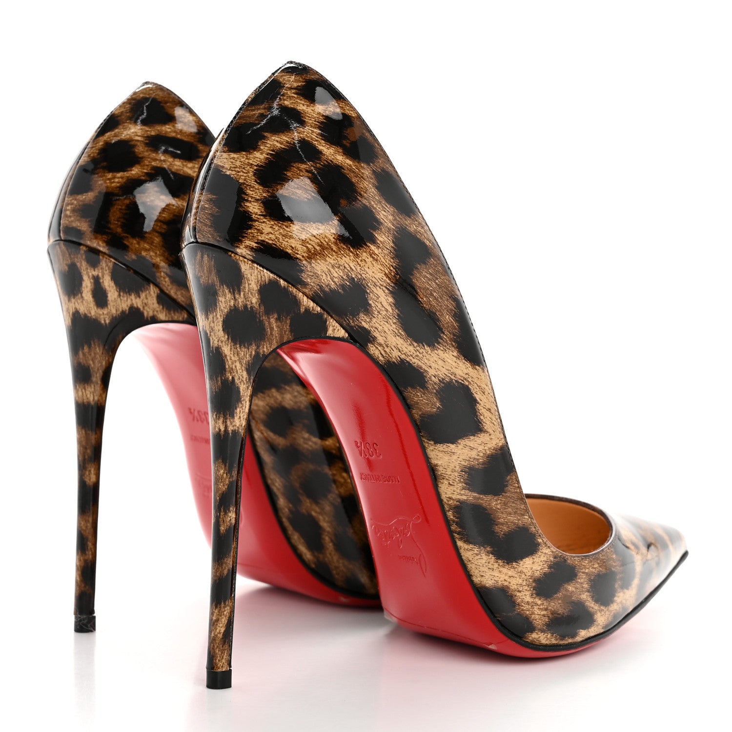 Christian Louboutin Patent Leopardino So Kate 120 Pumps 38.5 Brown 5 of 12
