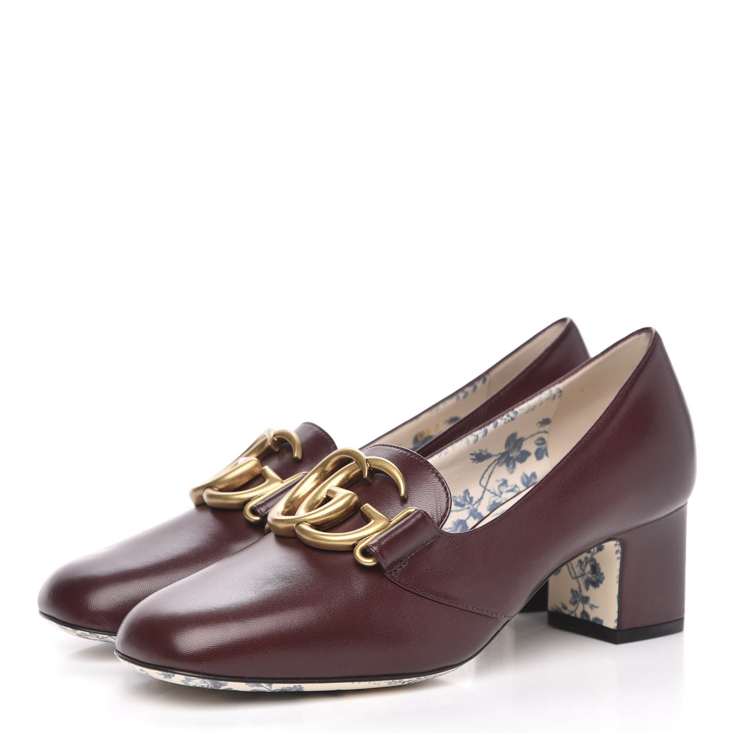 Gucci Malaga Kid GG Victoire 55mm Loafer Pumps 36 Vintage Bordeaux 3 of 9