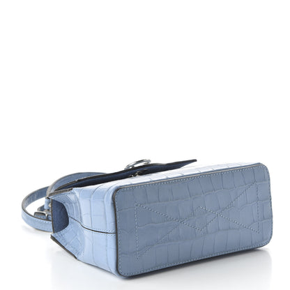 Mulberry Shiny Croc Calfskin Embossed Micro Seaton Pale Slate 6 of 10
