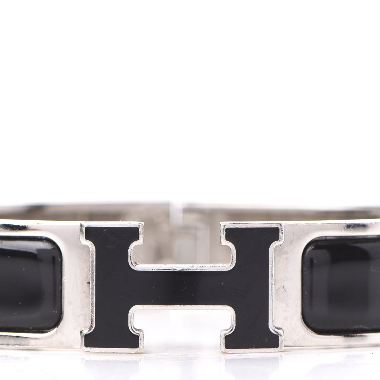 Enamel Narrow Clic Clac H Bracelet PM Black
