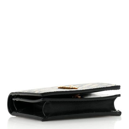 Versace Coated Canvas La Greca Signature Print Virtus Bifold Wallet  Black Khaki 4 of 9