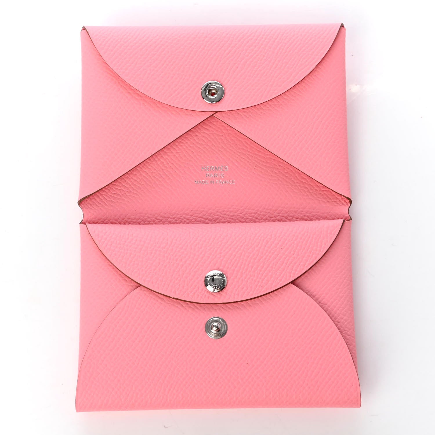 Hermes Epsom Calvi Duo Card Case Rose Confetti 5 of 8