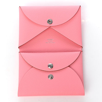 Hermes Epsom Calvi Duo Card Case Rose Confetti 5 of 8