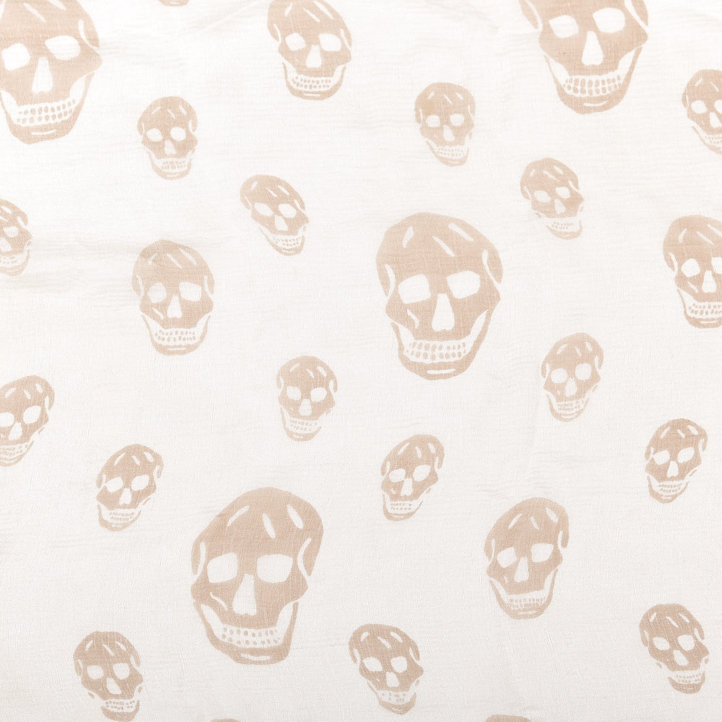 Silk Chiffon Skull Scarf Beige Ivory