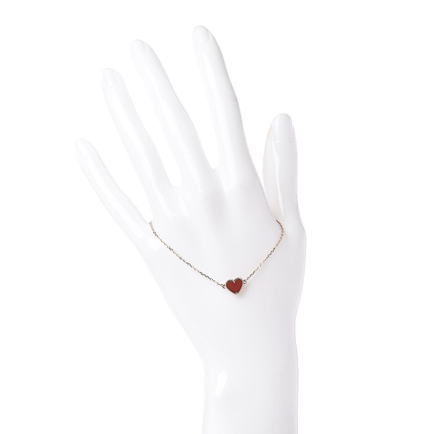 18K Rose Gold Carnelian Sweet Alhambra Heart Bracelet