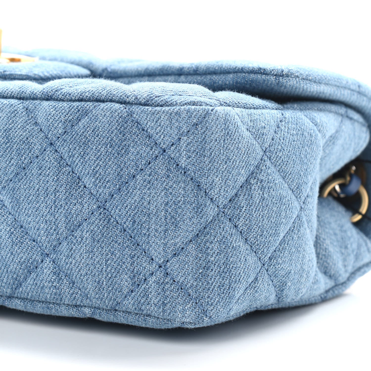 Chanel Denim Quilted Mini Pearl Crush Rectangular Flap Blue 10 of 12
