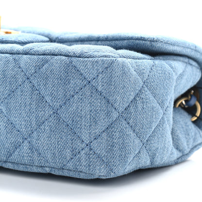 Chanel Denim Quilted Mini Pearl Crush Rectangular Flap Blue 10 of 12