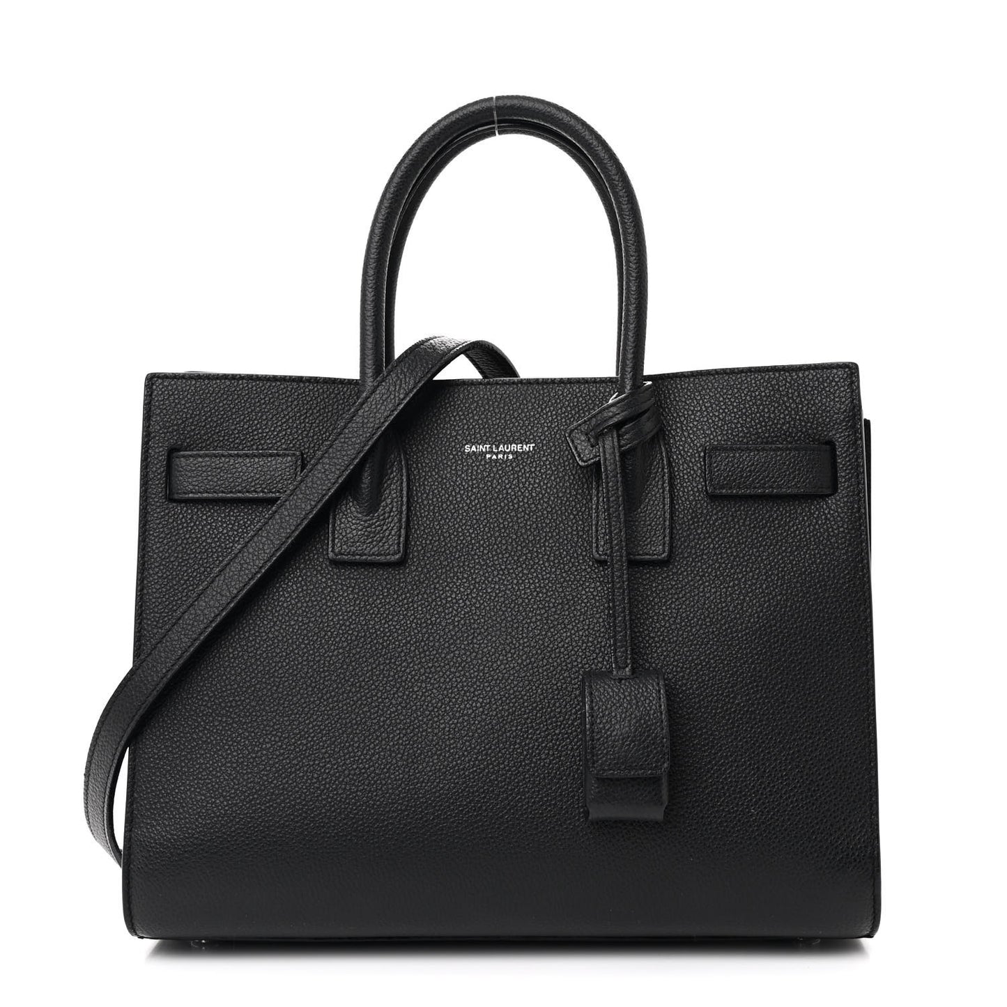 Grained Calfskin Baby Sac De Jour Black