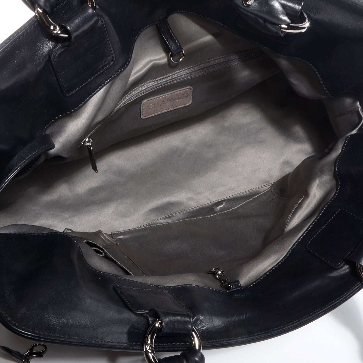 Chanel Lambskin East West Soho Shopper Black 5 of 7